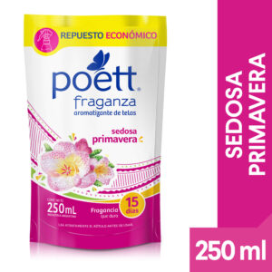 Aromatizante de tela Poett fraganza sedosa primavera (doy pack) 250 ml.