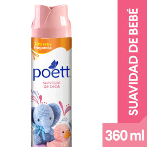 Desodorante de ambiente Poett suavidad de bebé en aerosol 360 ml.