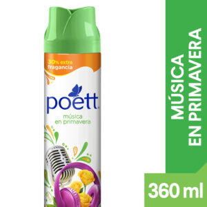 Desodorante de ambiente Poett música en primavera en aerosol 360 ml.