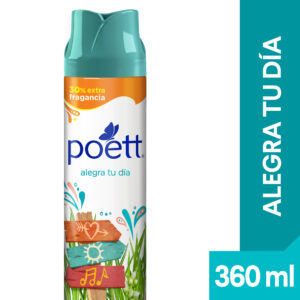 Desodorante de ambiente Poett alegra tu día en aerosol 360 ml.
