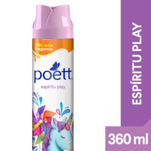 Desodorante de ambiente Poett espíritu play en aerosol 360 ml.