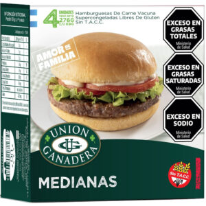 Hamburguesa de carne mediana Unión Ganadera 4 uni