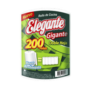 Rollo de cocina Elegante gigante doble hoja 200 u.