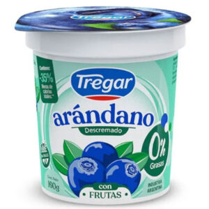 Yogur descremado Tregar de arándanos en pote 160 g.