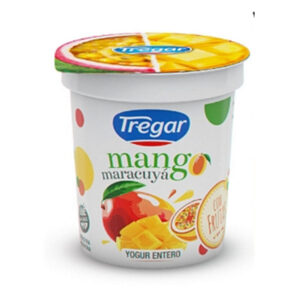 Yogur entero Tregar de mango y maracuya en pote 160 g.