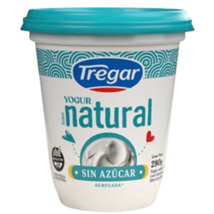Yogur natural sin azúcar Tregar en pote 280 g.
