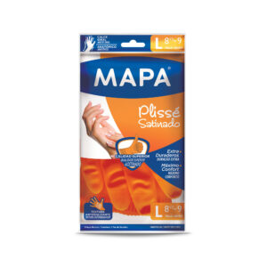 Guante Mapa plisse satinado talle L