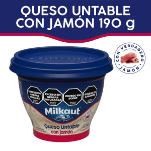 Queso untable Milkaut jamon 190 g.
