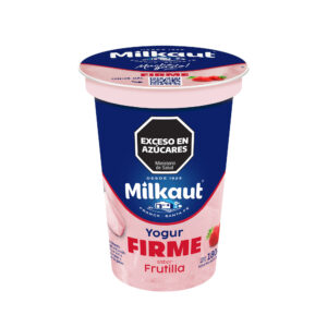 Yogur firme entero Milkaut de frutilla en pote 180 g.