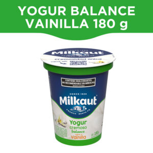 Yogur cremoso descremado balance Milkaut de vainilla en pote 180 grs