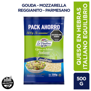 La Paulina queso en hebras italiano equilibrio 500 grs