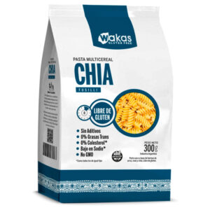 Fideos de arroz sin tacc Wakas fusilli con chia 300 grs