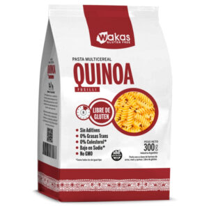 Fideos de arroz sin tacc Wakas fusilli con quinoa 300 grs