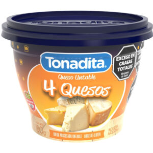 Queso untable Tonadita 4 quesos en pote 180 grs