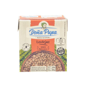 Lentejas secas remojadas Doña Pupa tetra 340 g.