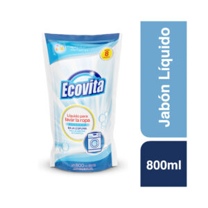 Jabón liquido Ecovita baja espuma repuesto 800 cc.