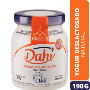 Yogur natural Dahi deslactosado probiotico 190 grs