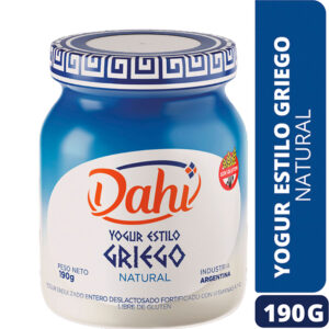 Yogur natural Dahi estilo griego en frasco 190 grs