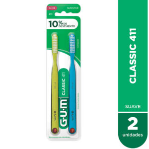 Cepillo dental Gum classic suave 411 2 u.