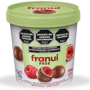 Frambuesas bañadas Franui Free en pote 150 grs