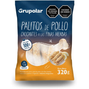 Palitos de pollo Grupolar crocantes con hierbas 320 g.