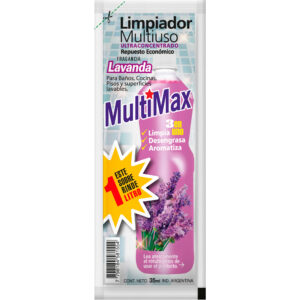Limpiador multiuso Multimax para diluir lavanda (rinde 1 litro) 35 ml.
