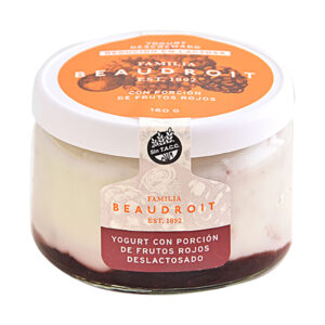 Yogur descremado Familia Beaudroit frutos rojos deslactosado 160 g.