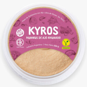 Hummus con ajo ahumado Kyros sin tacc 230 g.