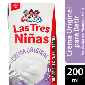 Crema de leche Las tres niñas uat para batir 200 cc.