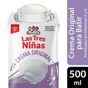 Crema de leche Las tres niñas uat para batir 500 cc.