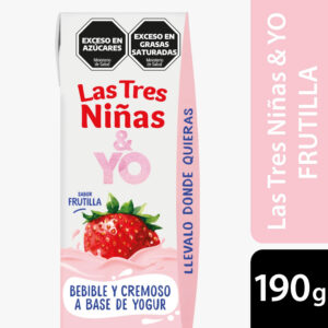 Producto a base de yogurt Las Tres Niñas sabor frutilla 190 grs