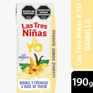 Producto a base de yogurt Las Tres Niñas sabor vainilla 190 grs