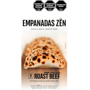 Empanadas congeladas Zen de roast beef en caja 6 uni