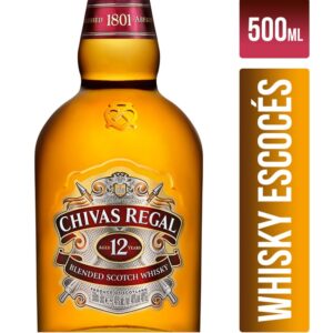 Whisky importado 12 años Chivas regal 500 cc.